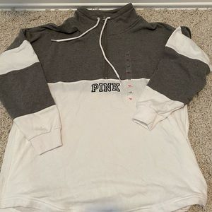 Pink color block sweatshirt